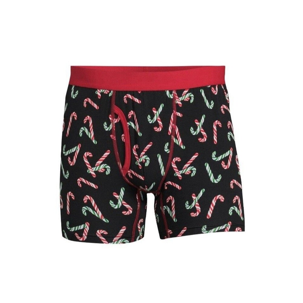 Men's Holiday Time Candy Cane Boxer Briefs Size  X-Large (40-42)